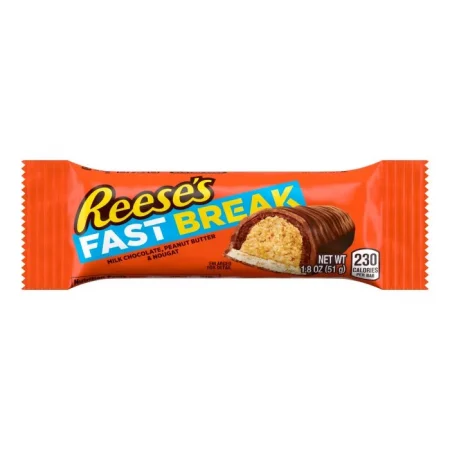 REESE’S FAST BREAK Milk Chocolate Peanut Butter Candy Bar 51g (18 Per Outer)