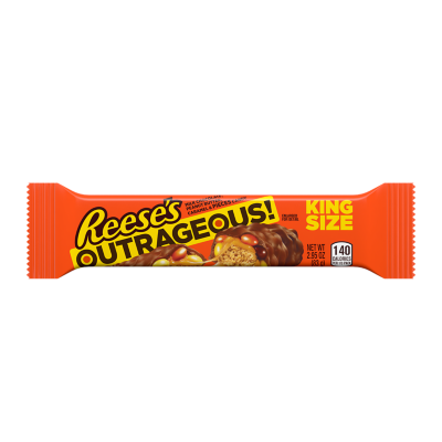 REESE’S OUTRAGEOUS! Milk Chocolate Peanut Butter Candy Bar 41g (16 Per Outer)