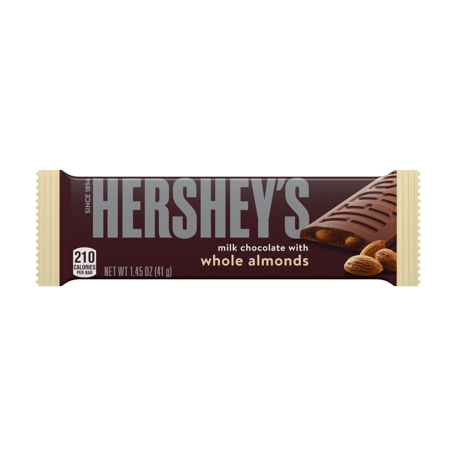 HERSHEY’S Milk Chocolate with Almonds Bar 41g (36 Per Outer)