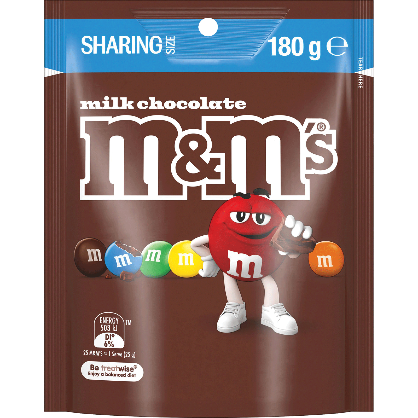 M&M Milk Chocolate 180g (1 Per Outer)