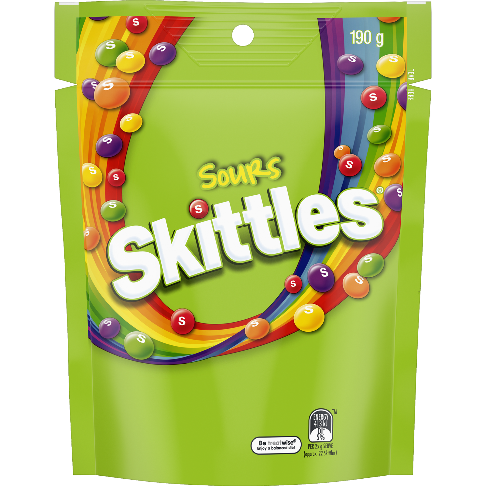 Skittles Sours Peg Bag 190g (1 Per Outer)
