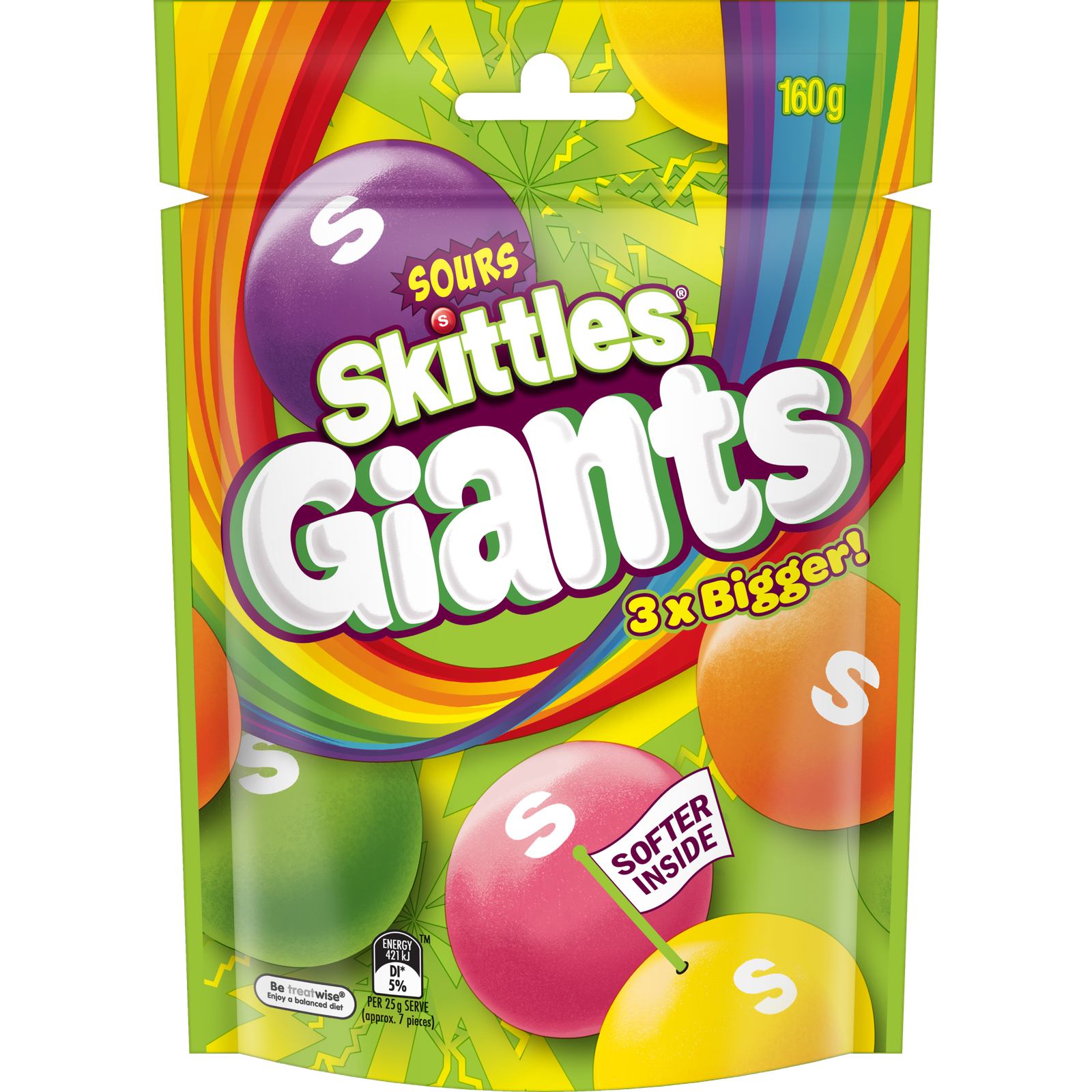 Skittles Sours Giants 132g (1 Per Outer)