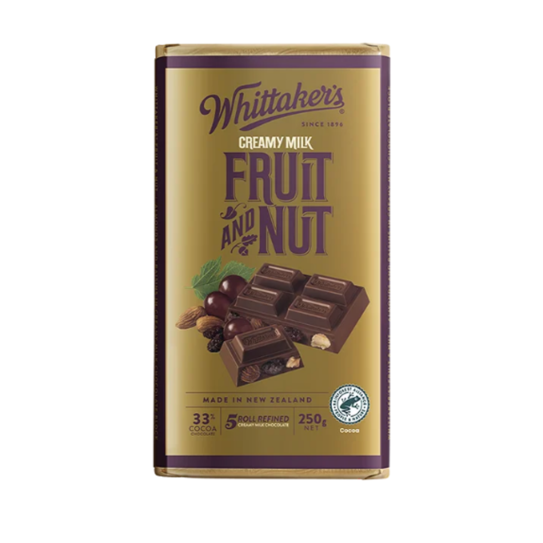 Whittakers Block Fruit And Nut 250g (12 Per Outer)