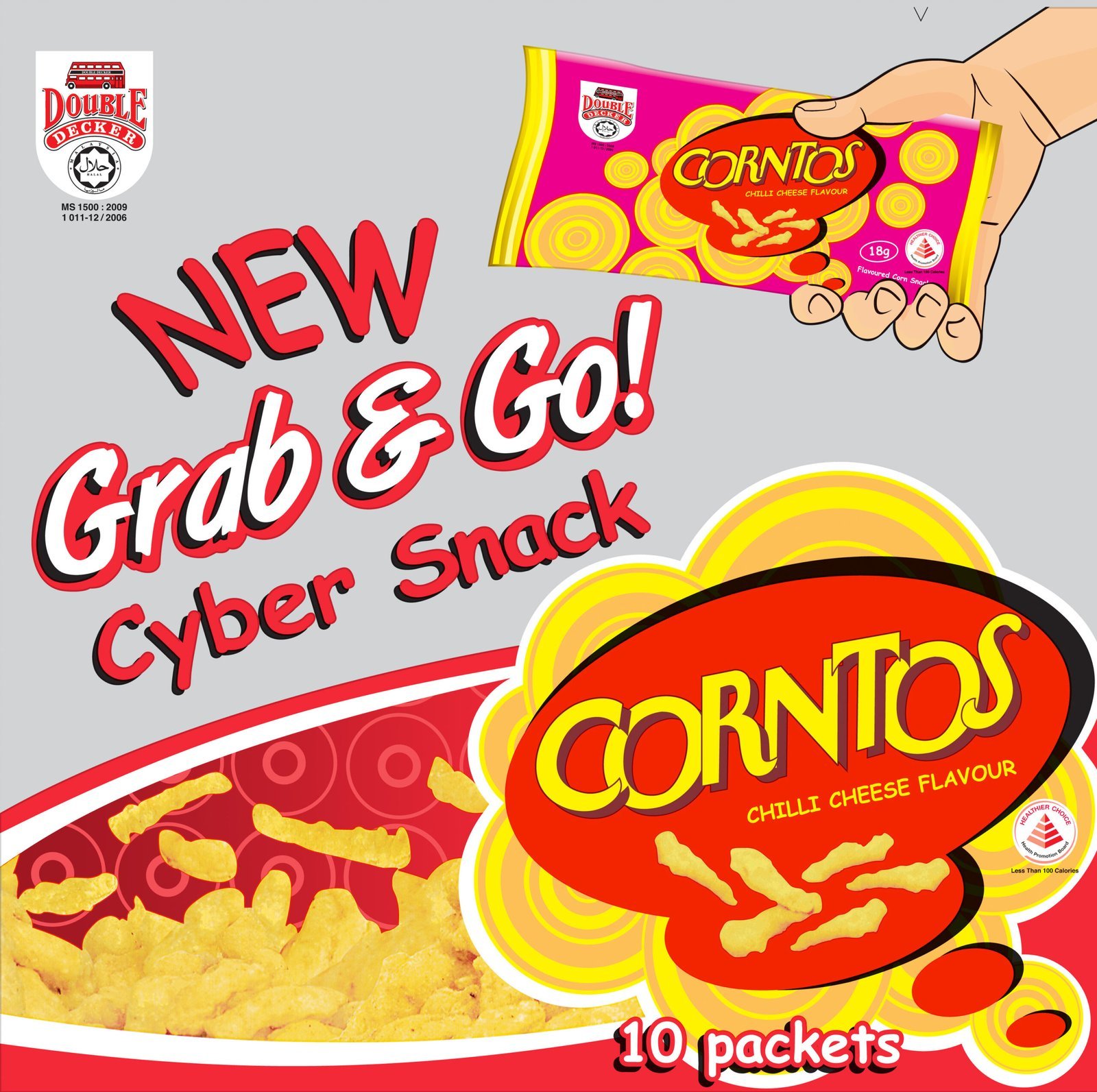 Double Decker Grab and Go Corntos Chilli Cheese Flavour 10pck (100 Per Outer)
