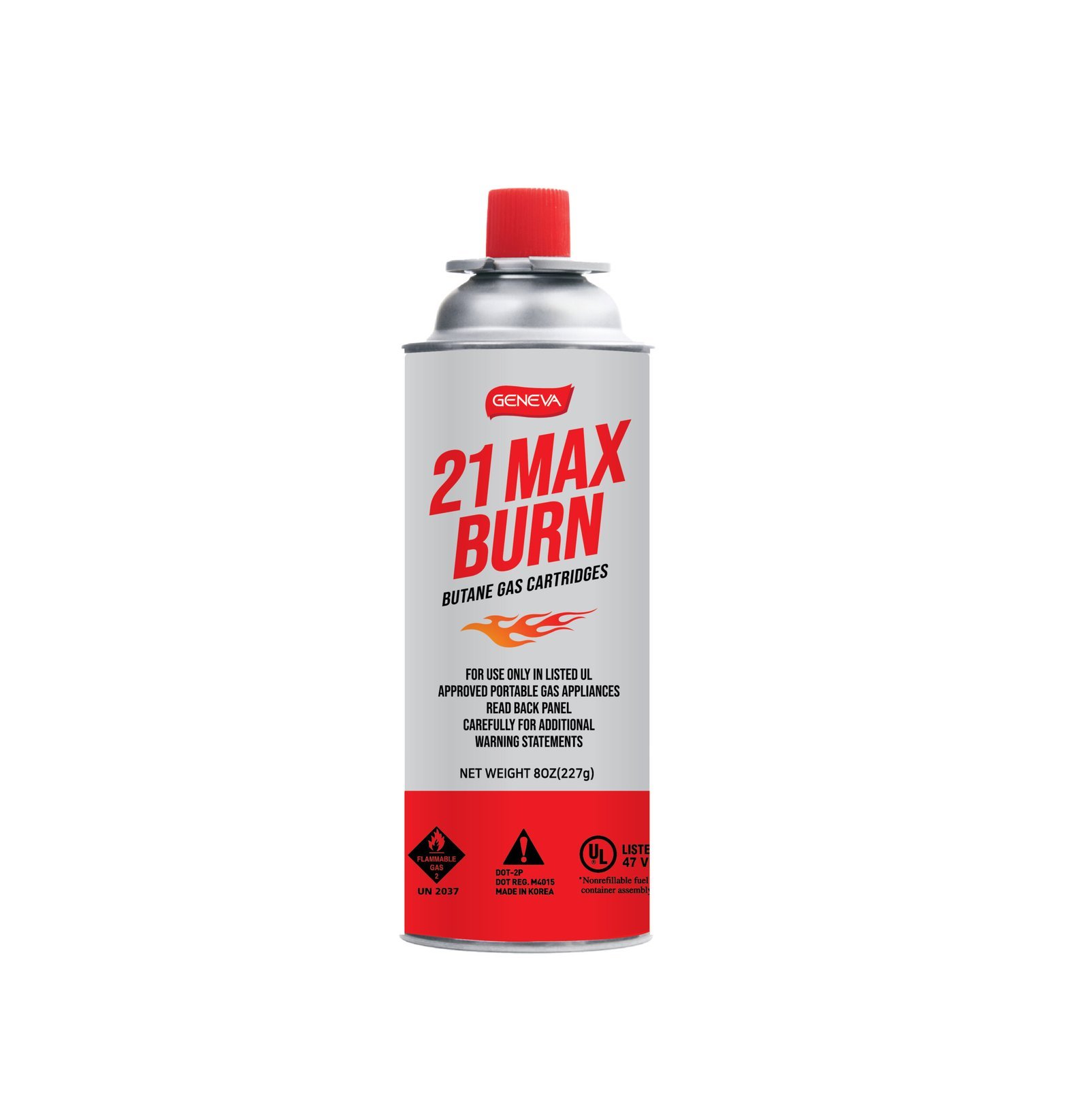 Geneva 21 Max Burn Butane Gas Cartridges (28 Per Outer)