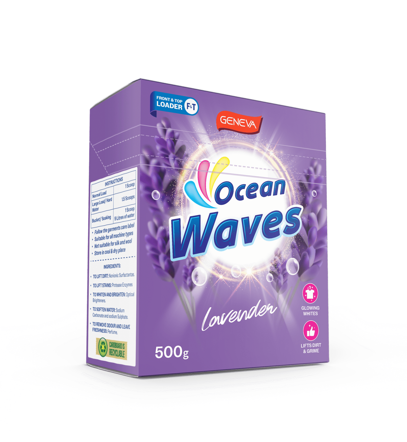 Geneva Ocean Waves Lavender 500g Laundry Powder (20 Per Outer)