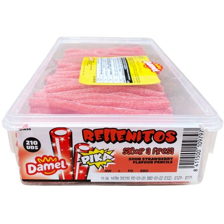 Damel Sour Strawberry Pipes 210 Pieces (1 Per Outer)