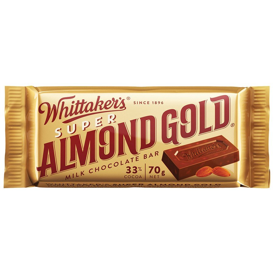 WHITTAKERS SUPER ALMOND GOLD SLAB 70g 30units