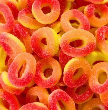 GG PEACH SOUR RINGS 1kg
