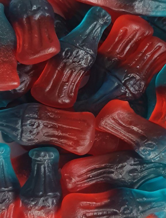 GG SOUR BLUE PINK COLA BOTTLES 1kg