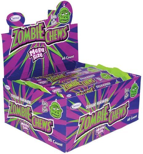 Zombie CHEWS SOUR GRAPE 28g 72units