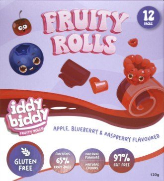 IDDY BIDDY APPLE & PINEAPPLE FRUITY ROLLS 120g 6units