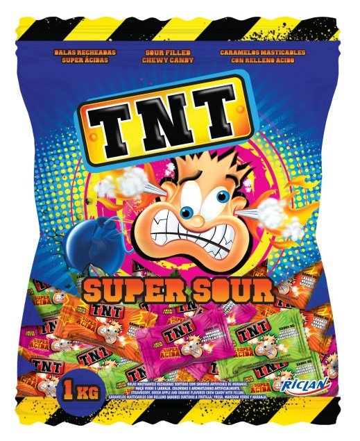 RED TNT SOUR CHEWS 1kg - 222p